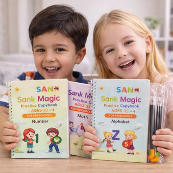 Sank Magic Practice Copybook (4 BOOKS,1 PEN,1 GRIP,10 REFILL) Pack of 1